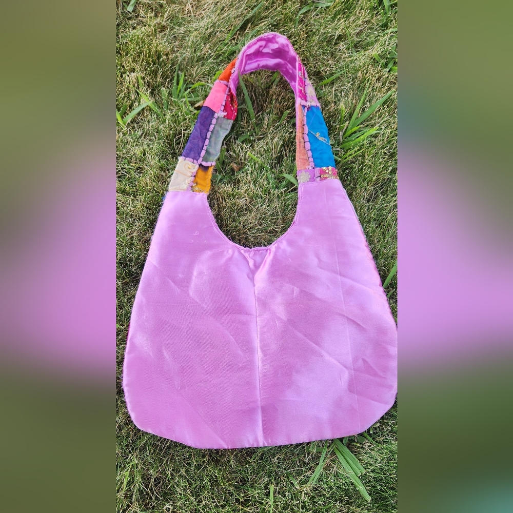 Unique Patchwork Fairycore Lavender Shoulder Bag - image 4